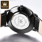 OLEVS Men's Ultra-Thin Quartz Leather Watch