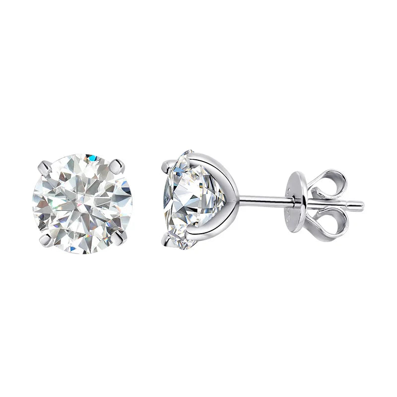 OEVAS Real 0.2CT-3CT D Color Moissanite Four Claws - Silver / each 0.8ct 6mm, Silver / each 0.2ct 3.5mm, Silver / each 0.3ct 4mm, Silver / each 1.5ct 7.5mm, Silver / each 2ct 8mm, Silver / each 0.5ct 5mm, Silver / each 1ct 6.5mm, Silver / each 3ct 9mm