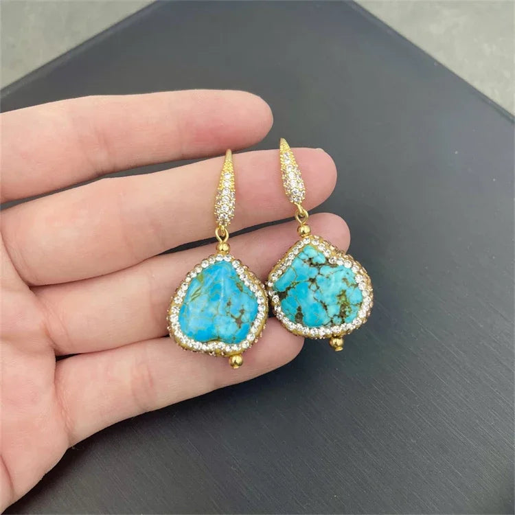 Raw Unique Irregular Turquoise Crystal Jewelry