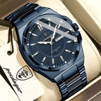 POEDAGAR Top Business Men Wristwatch Stainless Steel