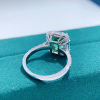 Élégant anneau de mariage 3 carats, émeraude de synthèse 7*9mm