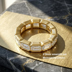 Bxiny 3*4mm Bezel Set Emerald Cut Full Moissanite