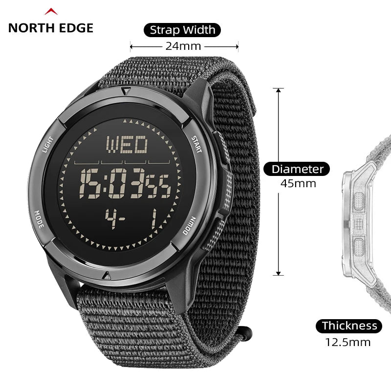 NORTH EDGE ALPS Men's Digital Carbon fiber Watch Shock