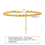 2-5MM Edelstahl-Seilarmbänder für Jungen, verstell