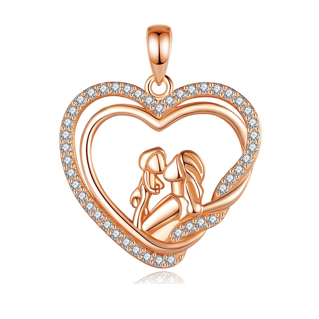 Eudora Real 925 Sterling Silver Heart Charm Neckla