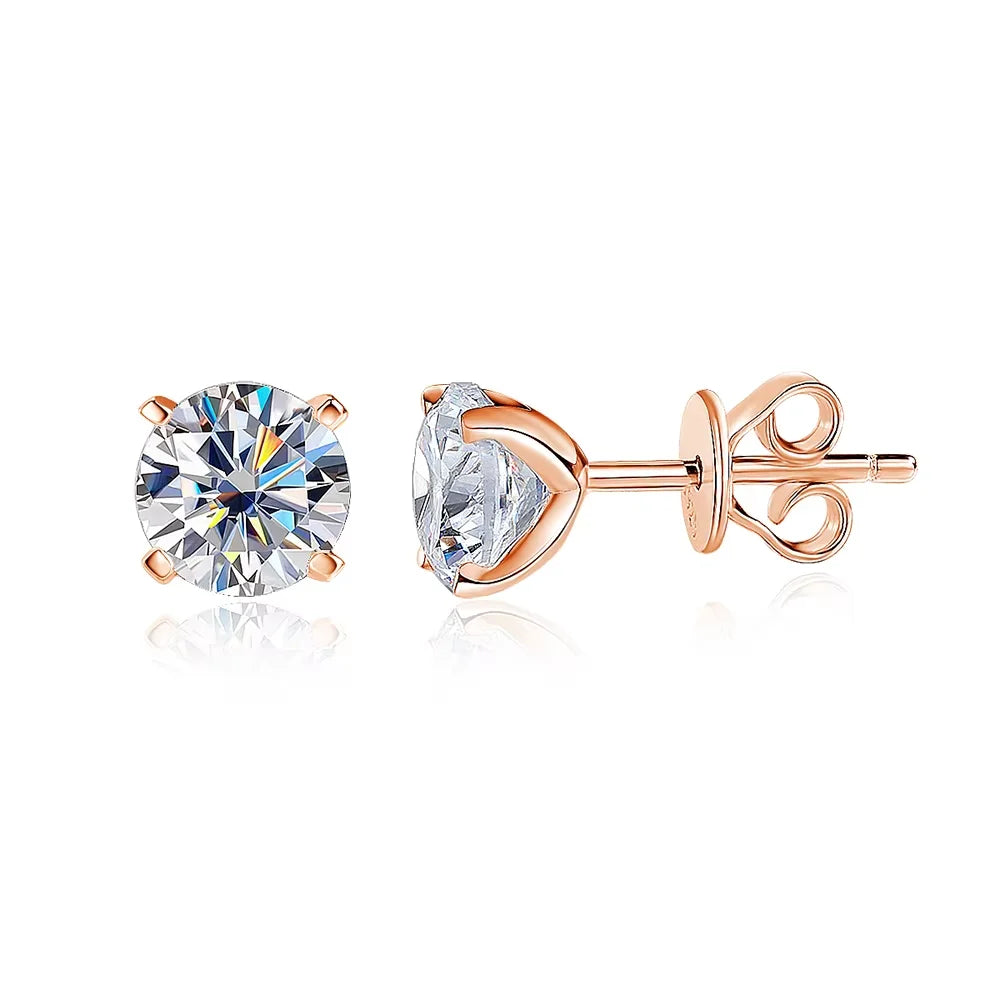KNOBSPIN Moissanite Earring 0.2-2ct D VVS1 GRA - rose gold color / 0.2ct 3.5mm, rose gold color / 5ct 11mm, rose gold color / 0.5ct 5mm, rose gold color / 0.3ct 4mm, rose gold color / 1ct 6.5mm, rose gold color / 0.8ct 6mm, rose gold color / 2ct 8mm, rose gold color / 1.5ct 7.5mm, rose gold color / 4ct 10mm, rose gold color / 3ct 9mm