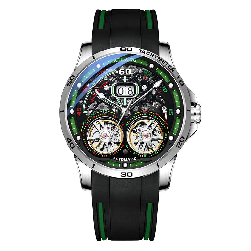 Ailang Men's Double Tourbillon Skeleton Automatic