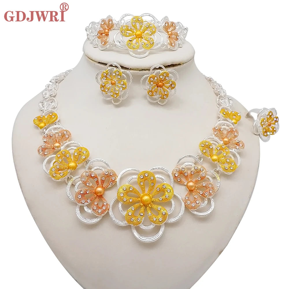 Dubai Women Gold Color Jewelry Sets African Wedding - BJ855-3-C5