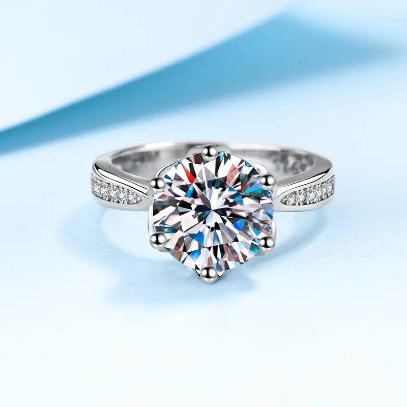 JoyceJelly Luxury 3ct D Color Moissanite Rings