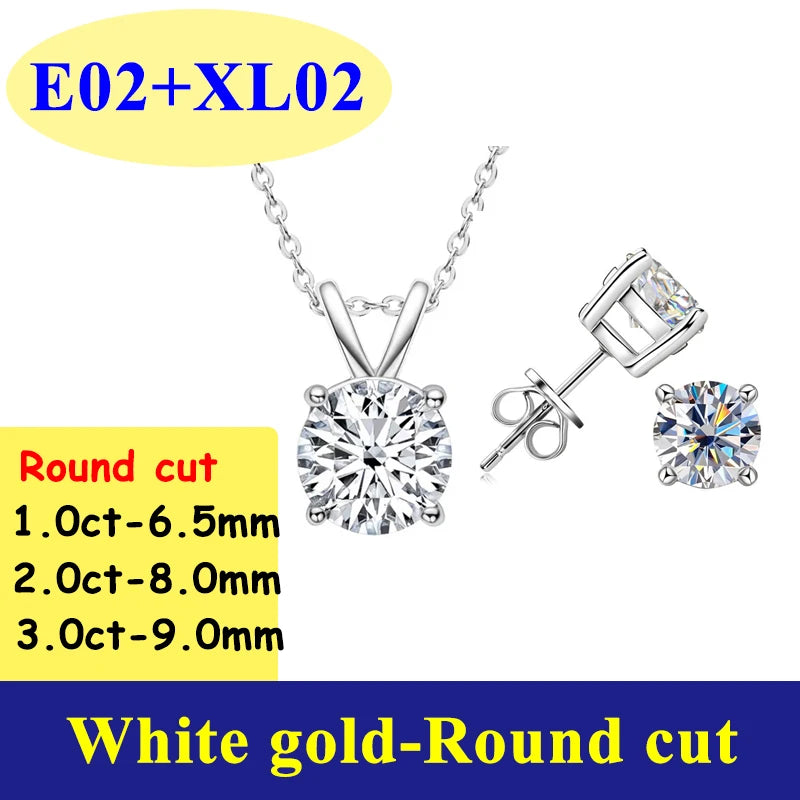 0.5-3CT D Color VVS1 Moissanite Diamond Women's