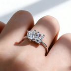 925 Sterling Silber 2 Karat Moissanit Doppel