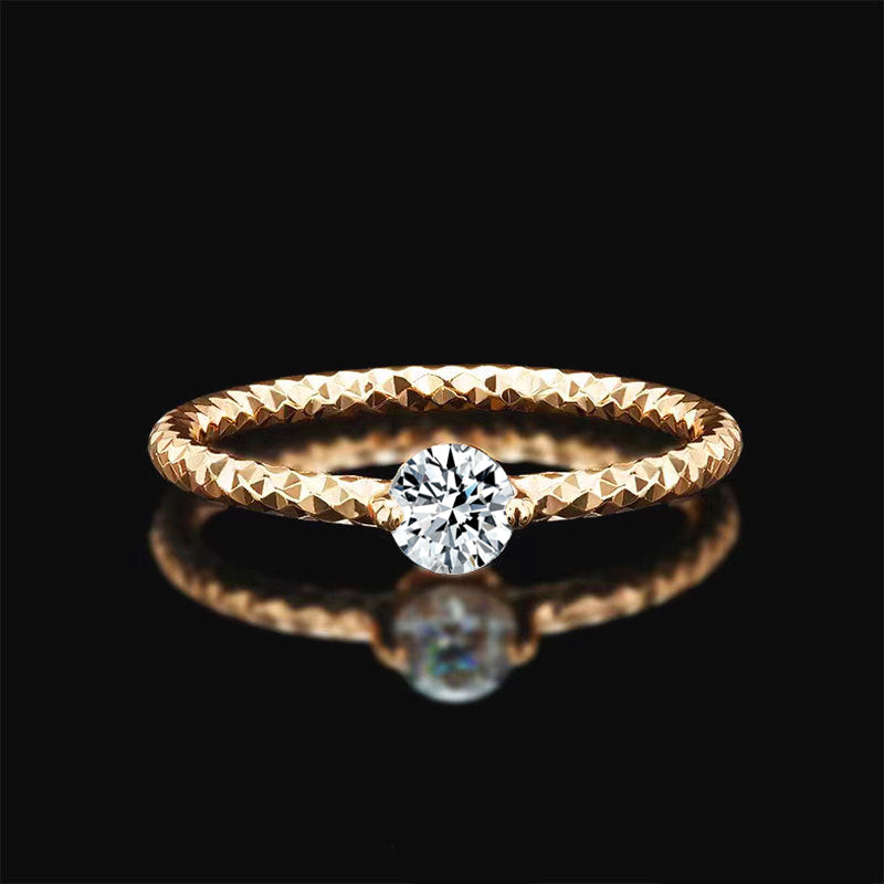 0.3ct Moissanite Ring for Women 18k White Gold.