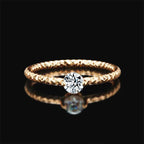 0.3ct Moissanite Ring for Women 18k White Gold.