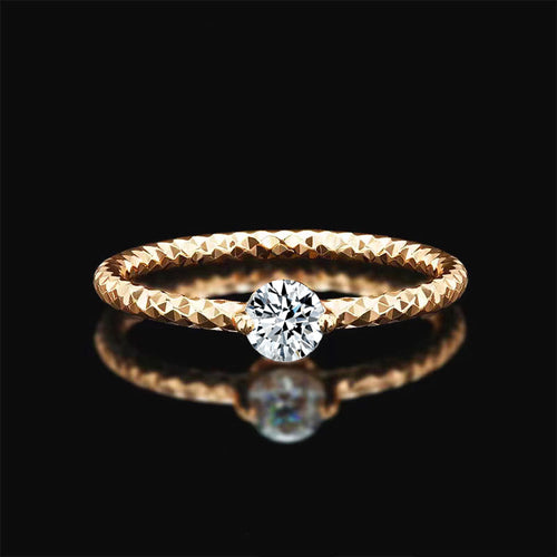 0.3ct Moissanite Ring for Women 18k White Gold.