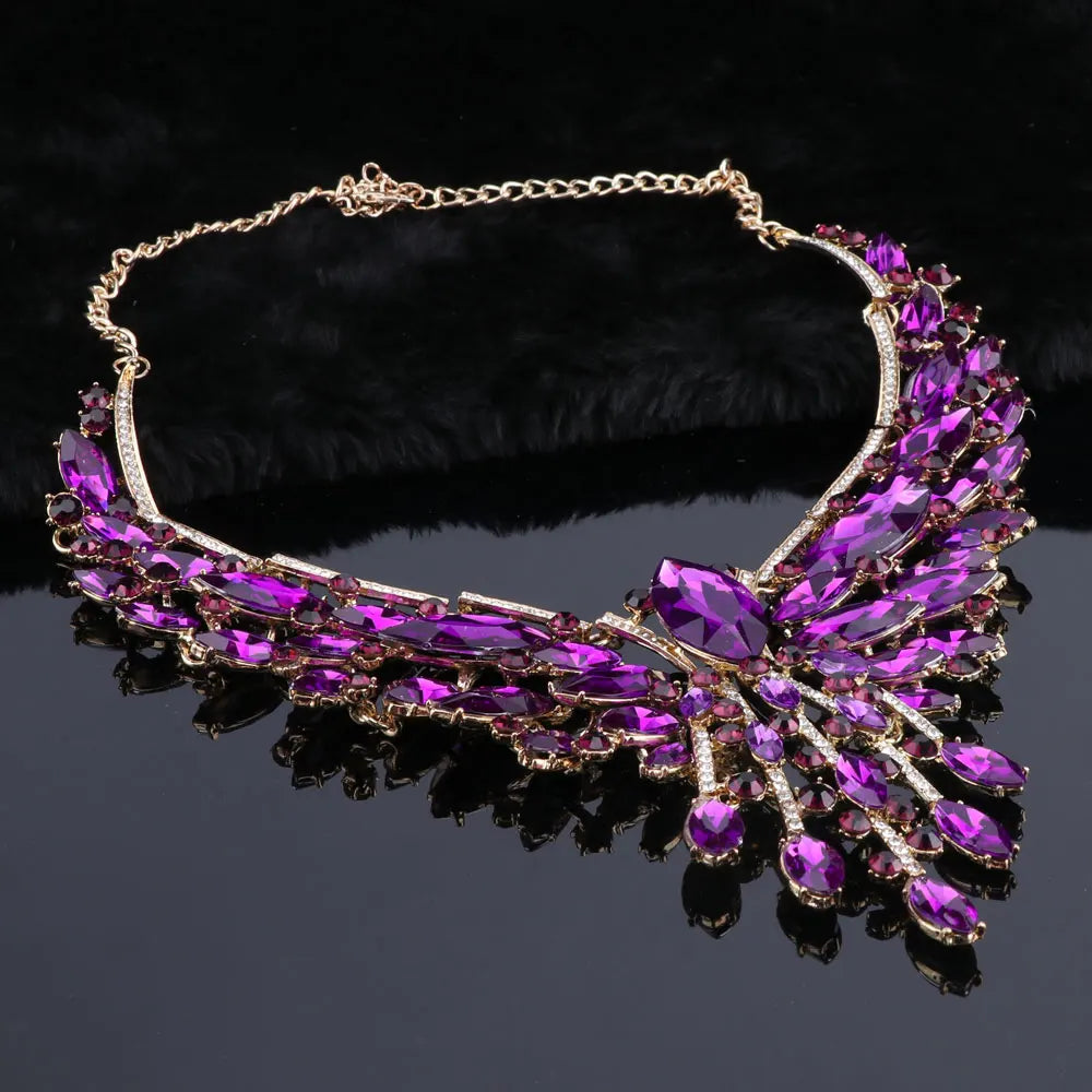 Crystal Bridal Jewelry Sets Wedding Party Costume.