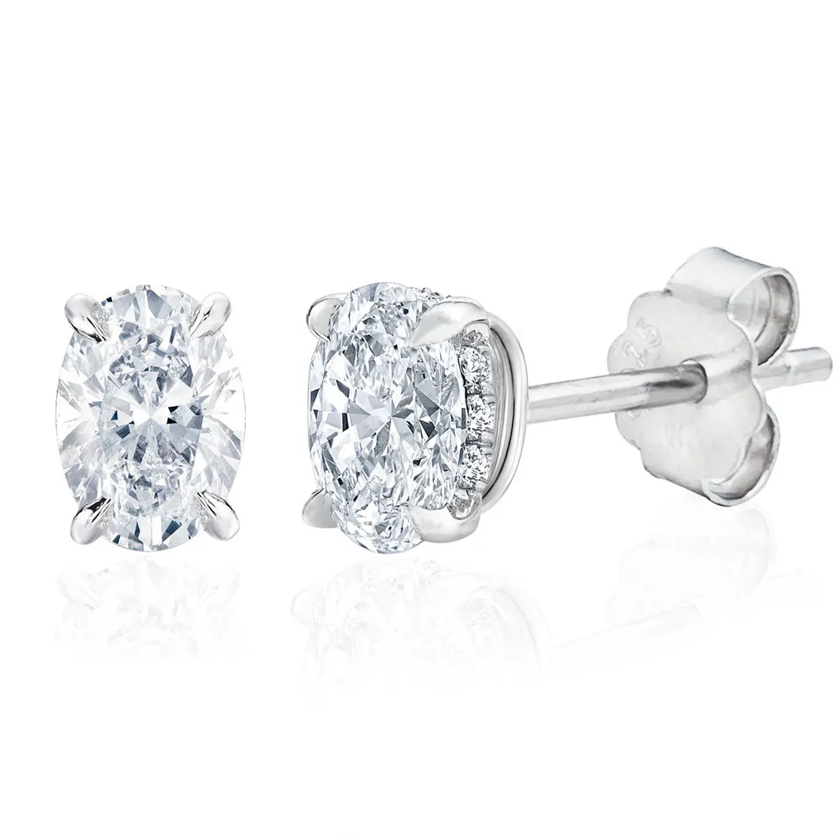 Dezo Total 4 Carats Oval Cut Moissanite Earring