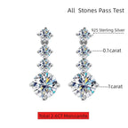 NKHOG S925 Silver Moissanite Drop Earrings For Women