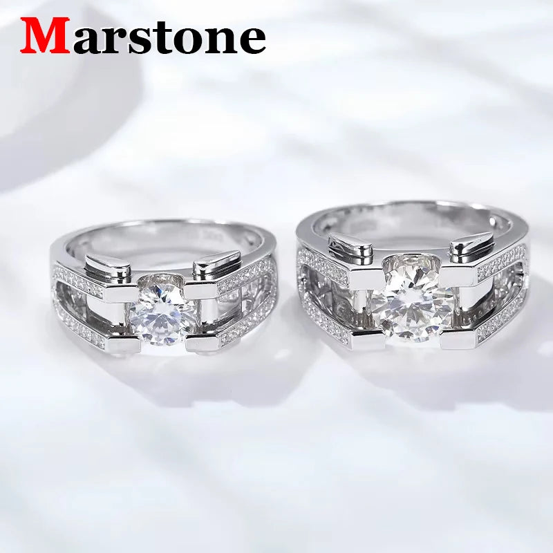 1/2CT Moissanite Diamond Men's Rings 925 Sterling