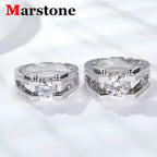 1/2 Karat Moissanit Diamant Herrenringe 925 Sterling