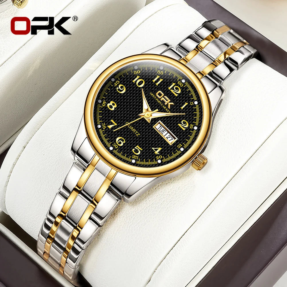 OPK 8110 Watch For Women Quartz Watch Waterproof - Women Gold black / Yes