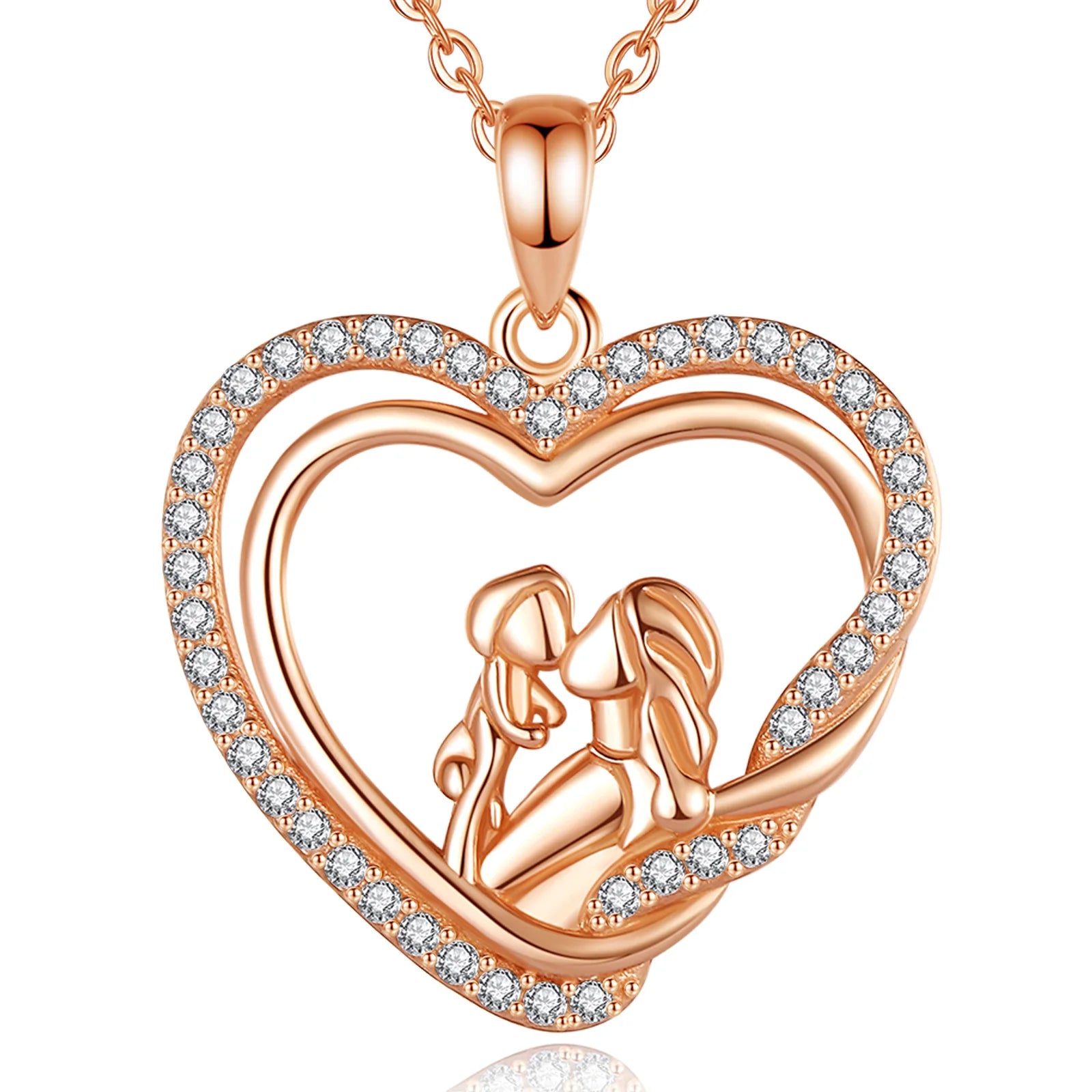 Eudora Real 925 Sterling Silver Heart Charm Neckla
