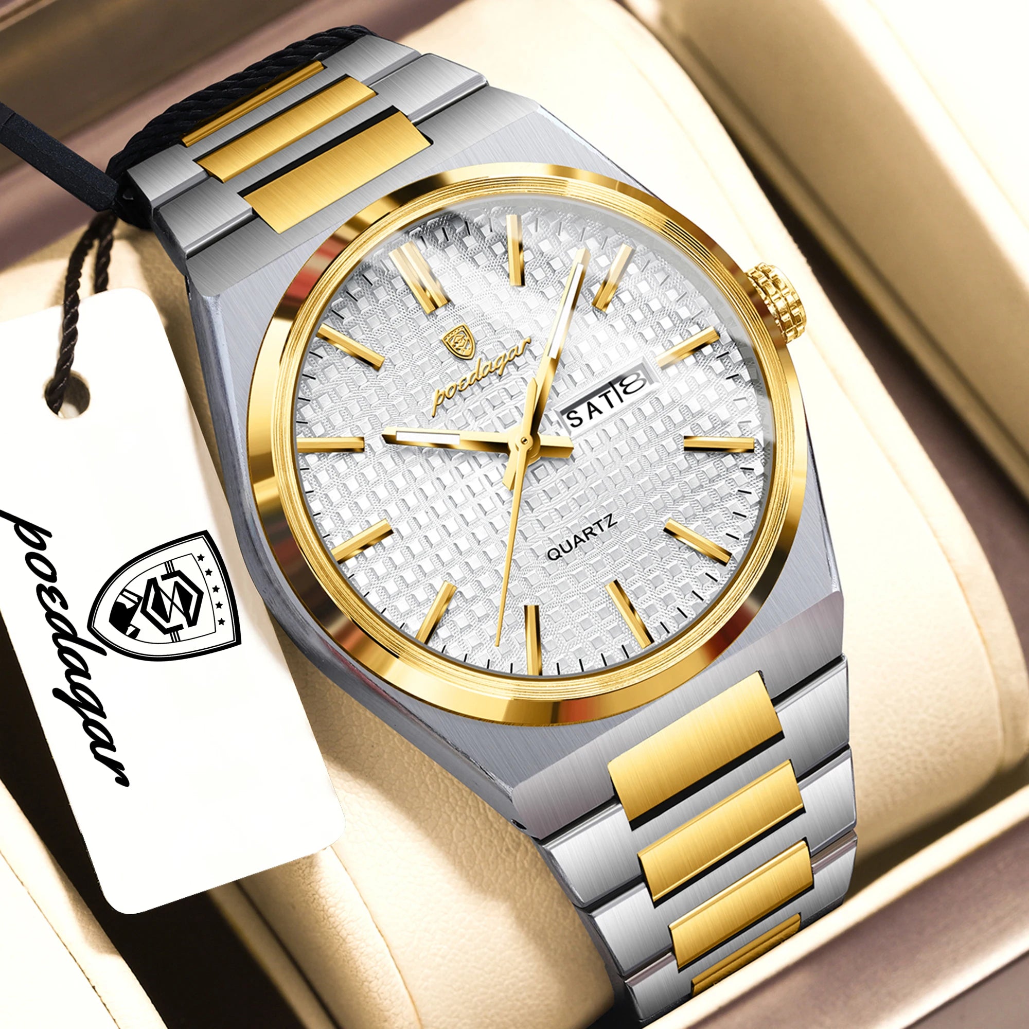 Poedagar Top Original Quartz Men Clock Waterproof