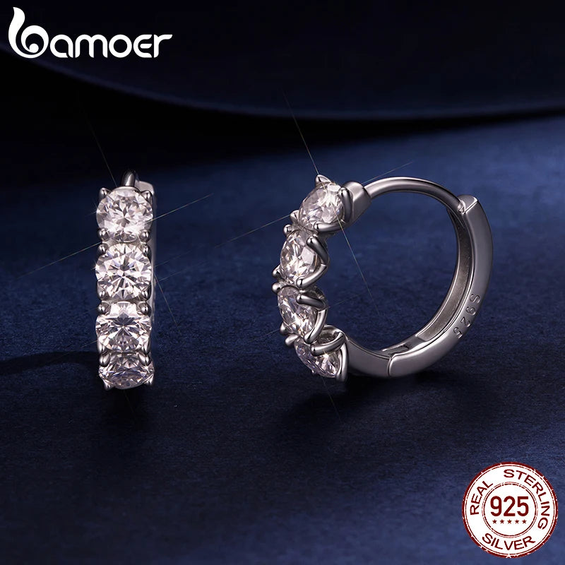 BAMOER Elegant Moissanite Stud Earrings