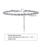 2-5MM Edelstahl-Seilarmbänder für Jungen, verstell