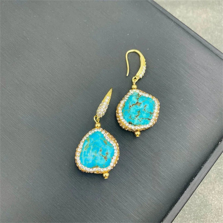 Raw Unique Irregular Turquoise Crystal Jewelry