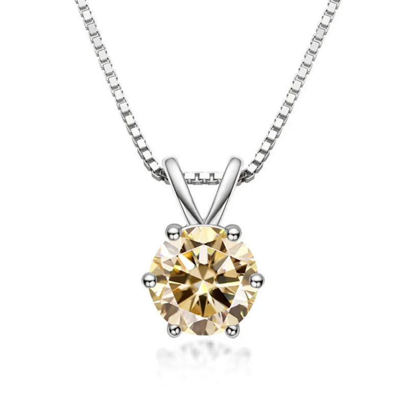 Bague Ringen 100% 925 Sterling Silver 1ct Moissanite - yellow silver