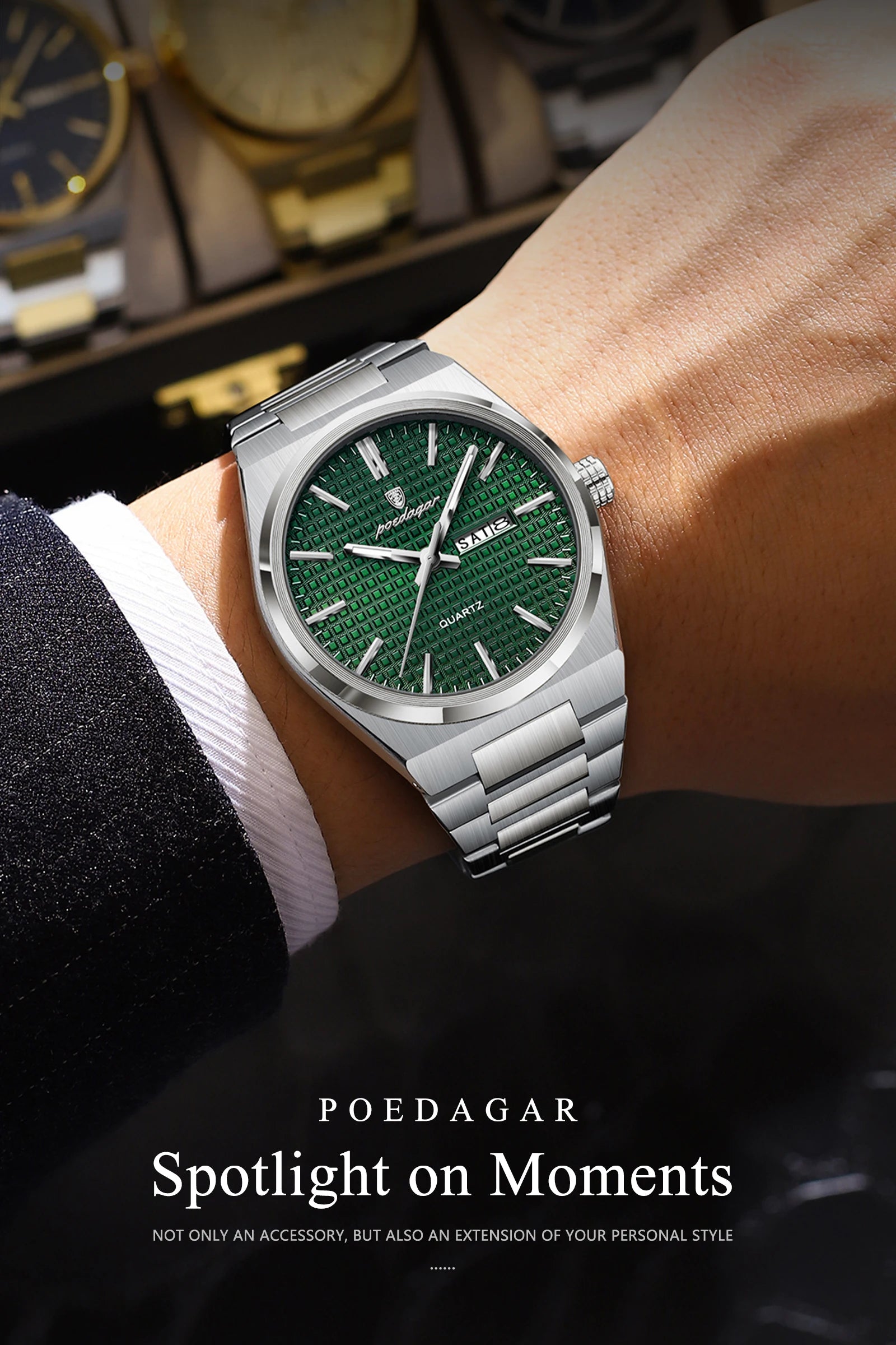 Poedagar Top Original Quartz Men Clock Waterproof