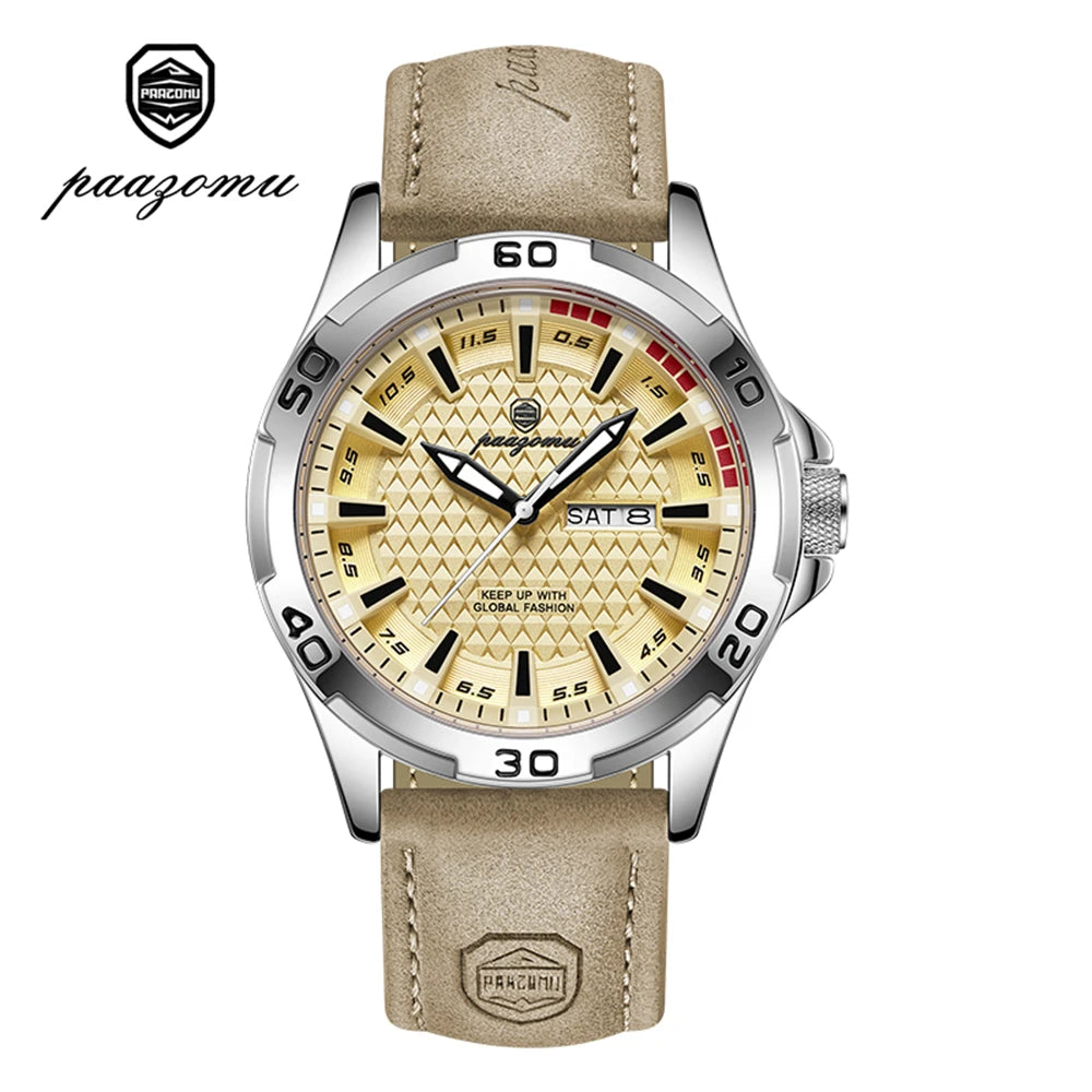 PAAZOMU Man Luxury Brand Watch Waterproof Luminous - khaki / China Mainland