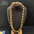 Hip Hop Long Linked Chain Golden Choker for Man Top