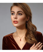 Women's Fashion Earrings Exquisite Ruby Pendant