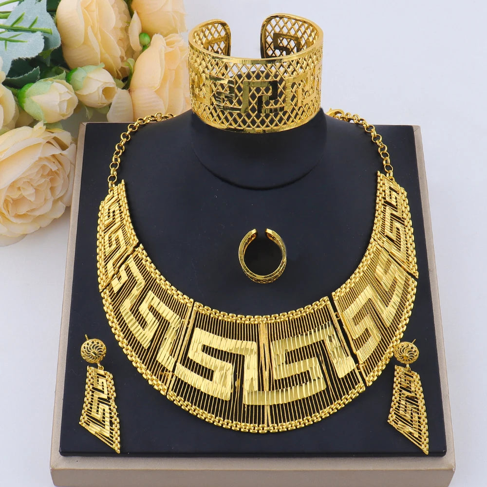 Fashion Woman Luxury 18K Gold Plated Jewelry Set