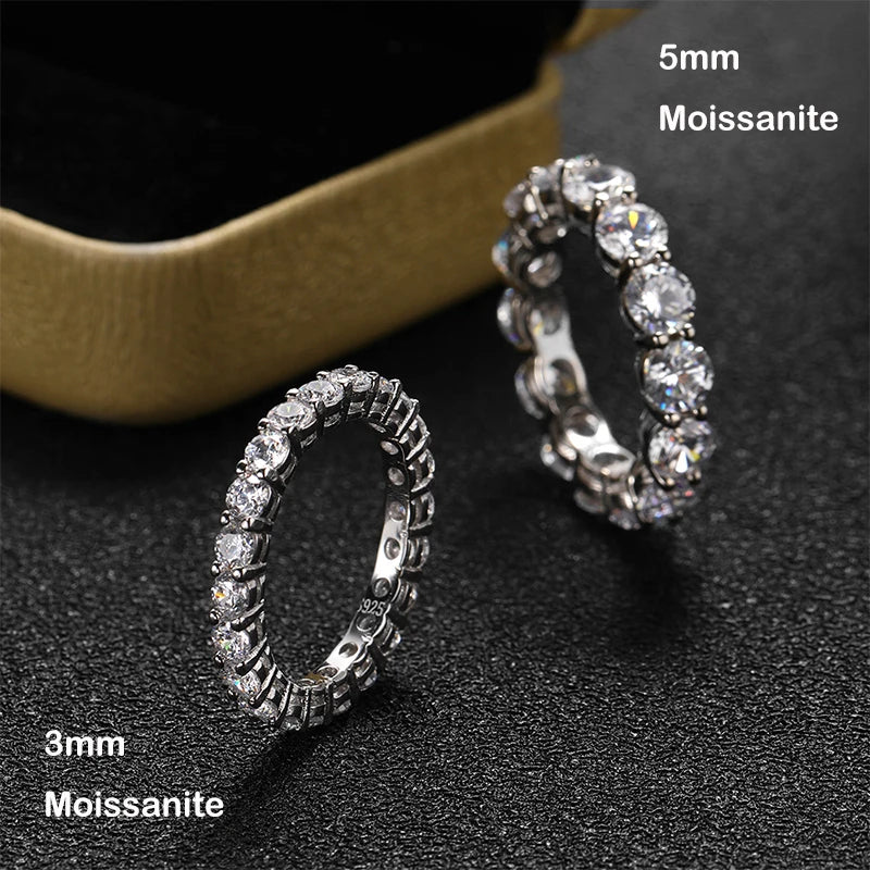 EWYA Luxury 2.2cttw 3mm Moissanite Full Enternity