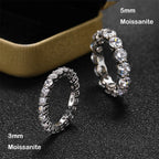 EWYA Luxury 2.2cttw 3mm Moissanite Full Enternity