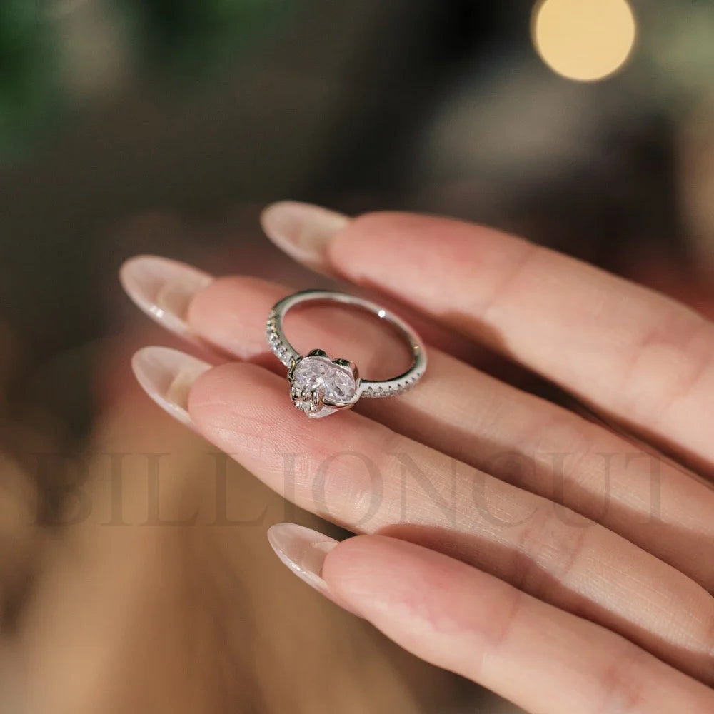 NEW 925 Sterling Silver Romantic Heart Bow Ring