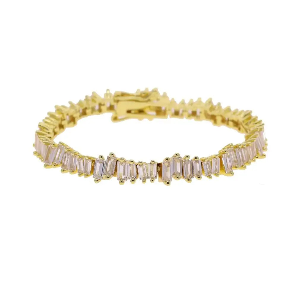2026 Fashion Stacking Wrist Bracelet Paved Bling - B139 Gold Color / 16cm, B139 Gold Color / 17cm