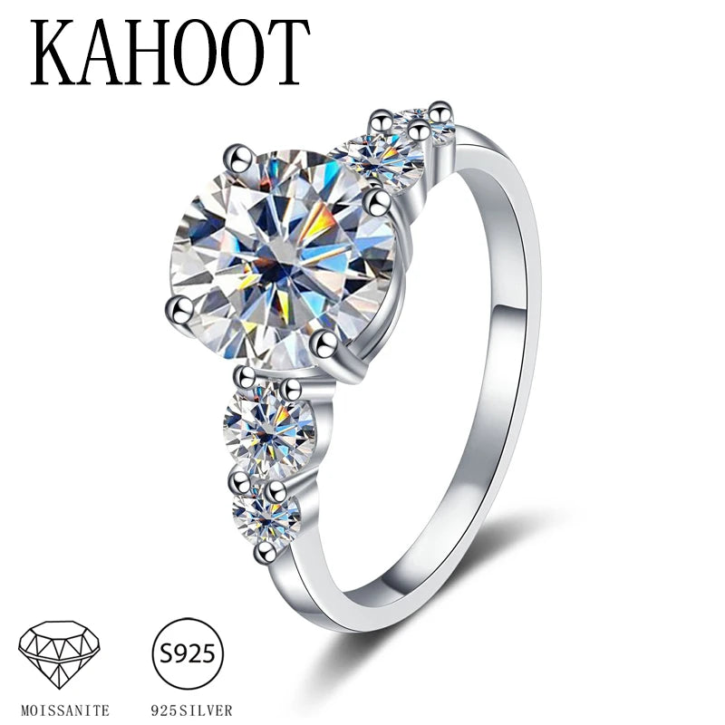 A 925 silver 3.8 carat moissanite ring, fashionabl