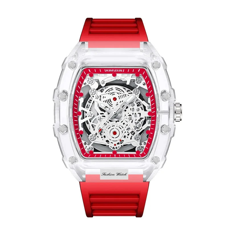 New Men's Watch Fashionable, High end, Elegant, - Transparent red