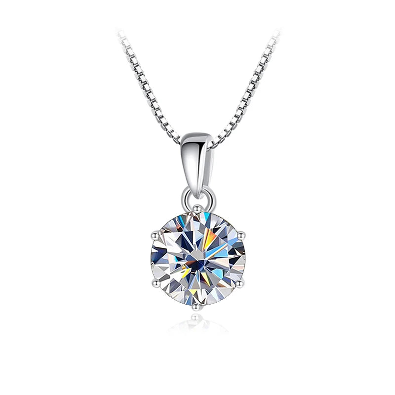 Butterflykiss 1 CT Real Moissanite Pendant Necklace - silver white / 45cm