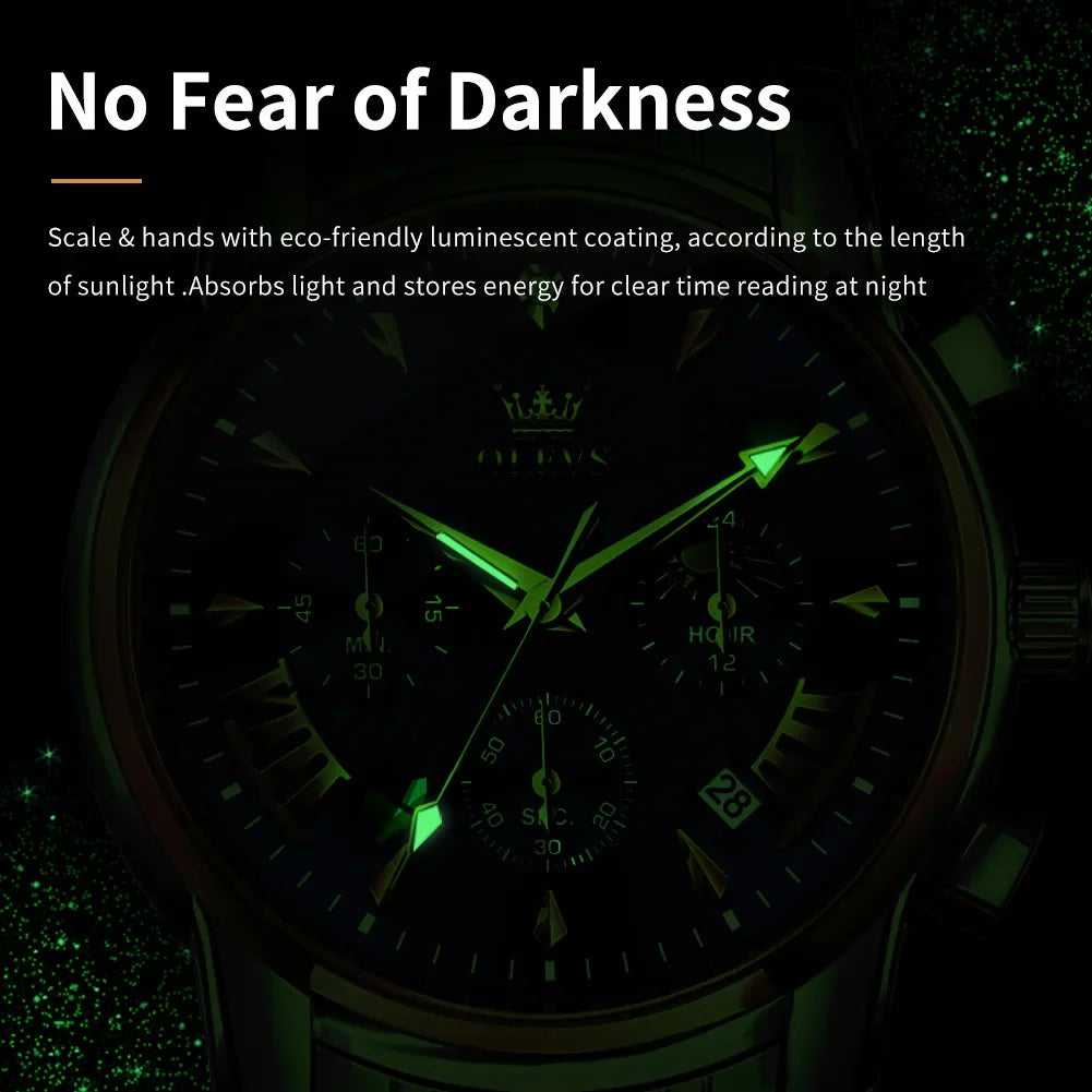 Olevs Men's Quartz Watches Top Brand Stainless.