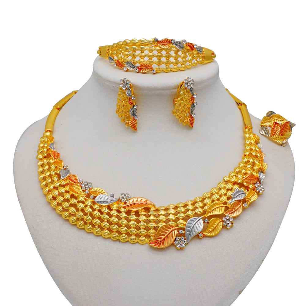 Dubai Women Gold Color Jewelry Sets African Wedding - BJ-993-1-V5