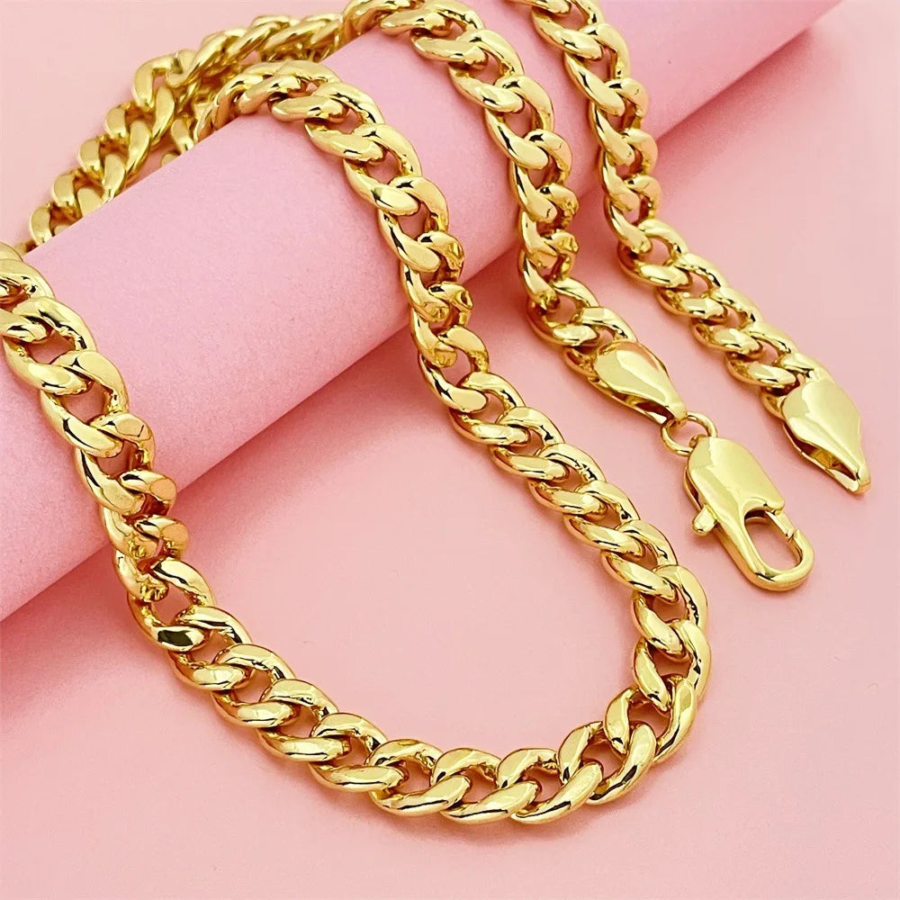 Luxury 24K 9999 Pure Gold real gold Men's wide