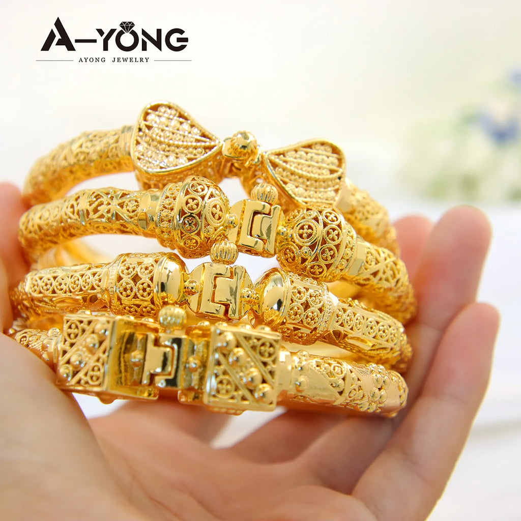 Dubai 24k Gold Jewelry Bracelet Copper Gold Plated