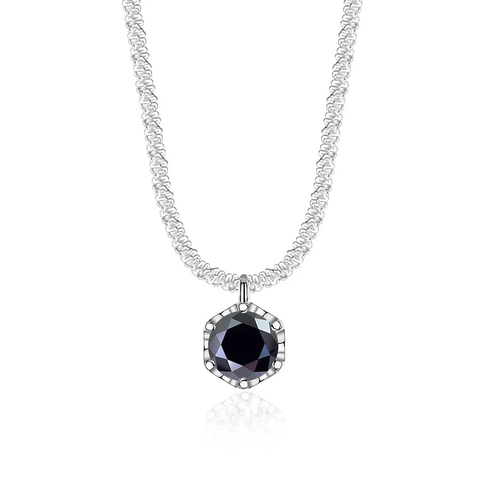 Luxury 1CT GRA Sparkling Moissanite Diamond White - black / 40 plus 5cm / 1ct silver|China Mainland