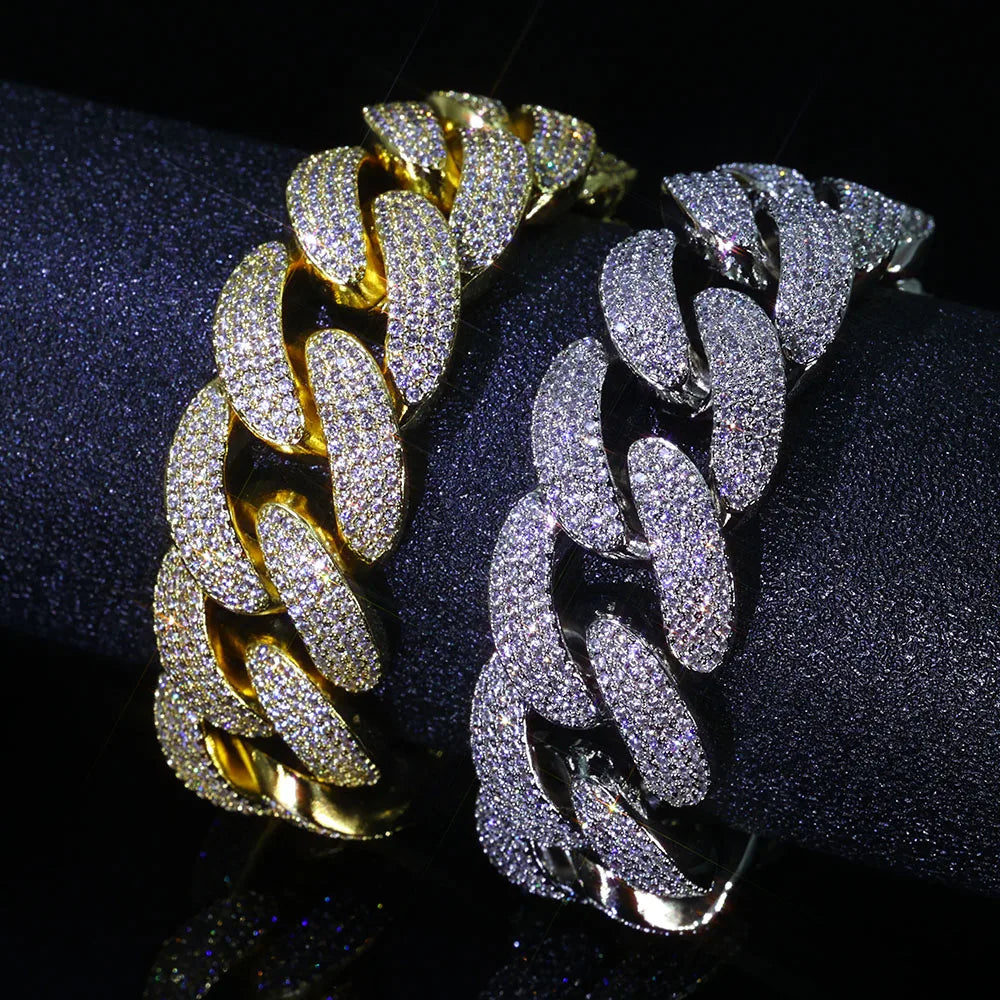 Bling Zircon Cuban Link Chain for Men Iced out.