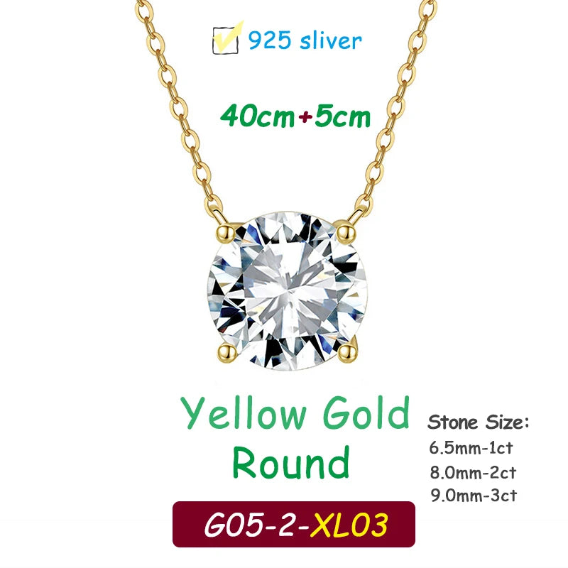 Djmax 1-3ct Classic Moissanite Necklace for Women