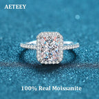 Aeteey Moissanite Diamond Square Ring D Color 1CT